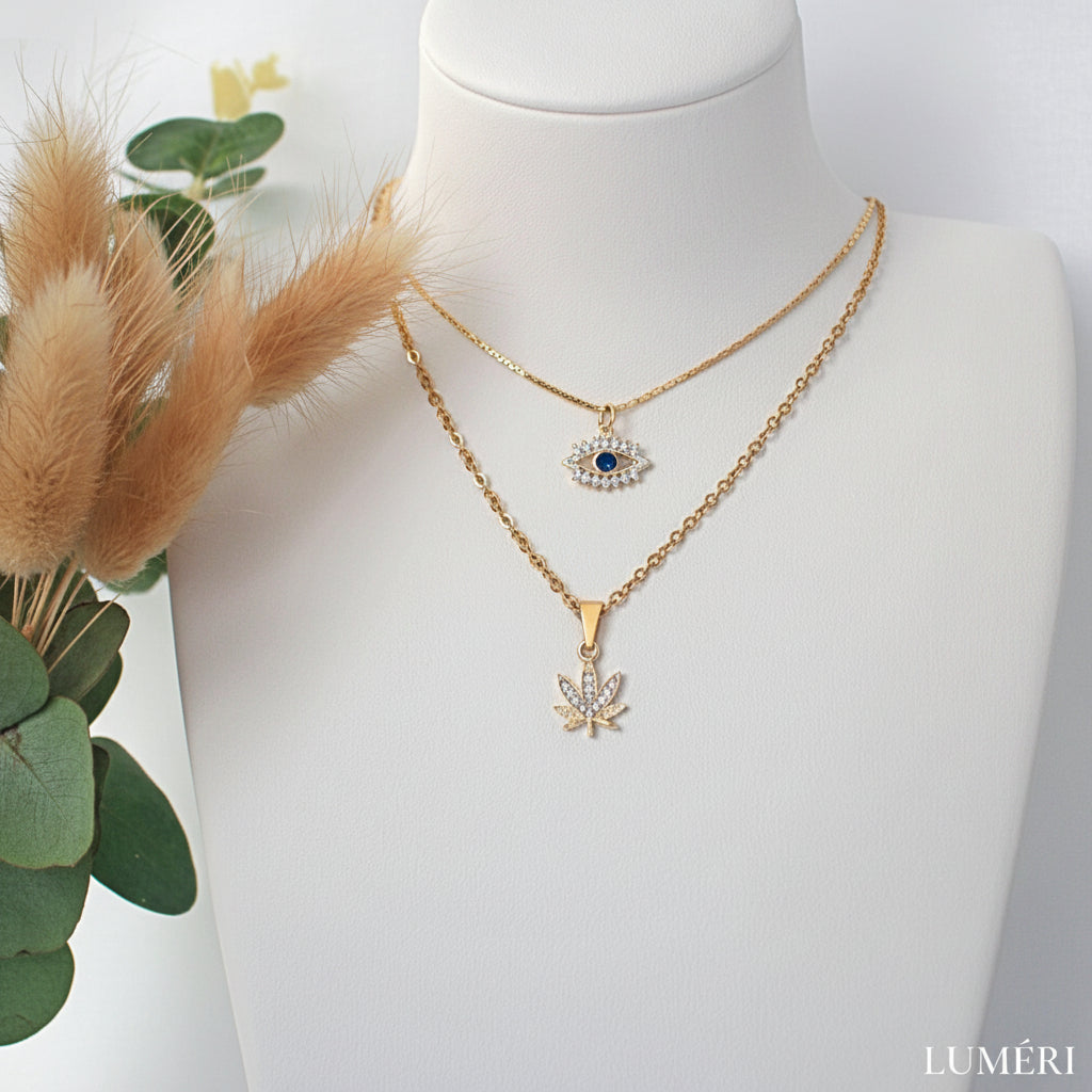 Luméri Bloom | 24 Karats Dainty Cannabis Leaf Necklace – LUMÉRI luxury jewelry