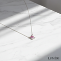 Luméri Bloom | 925 Sterling Silver Planet Necklace With Gradient Red Stone product photo – LUMÉRI