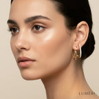 Luméri Aura | Zircon Stud Earrings Women Elegant Sparkling Crystal Everyday Jewelry worn on model – LUMÉRI