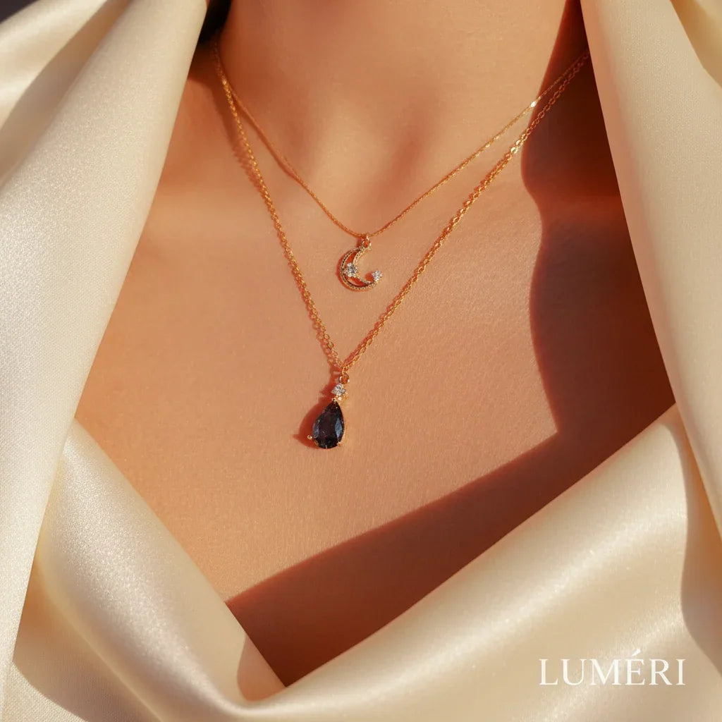 Luméri Bloom | Moon Layered Necklace 18 Karats Gold Plated – LUMÉRI luxury jewelry