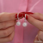 Luméri Aura | Silver Plated Sun Earrings With White Zircon Stone – LUMÉRI luxury jewelry