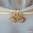 Luméri Bloom | 24 Karats Sea Shell Cubic Zirconia Hoops – LUMÉRI luxury jewelry