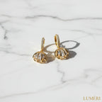 Luméri Bloom | 24 Karats Sea Shell Cubic Zirconia Hoops product photo – LUMÉRI