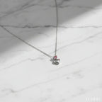 Luméri Bloom | Stainless Steel Pink Stone Heart Necklace For Women product photo – LUMÉRI