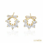 Luméri Aura | 18k Gold Stud Earrings With Cubic Zirconia product photo – LUMÉRI