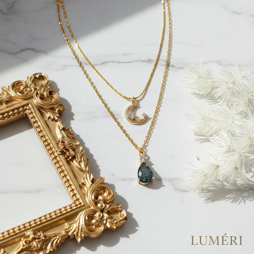 Luméri Bloom | Moon Layered Necklace 18 Karats Gold Plated product photo – LUMÉRI