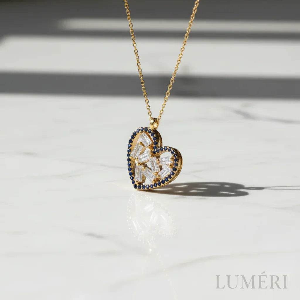 Luméri Bloom | 925 Sterling Silver Heart Pendant Crystal Diamond Style Necklace – LUMÉRI luxury jewelry