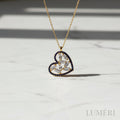 Luméri Bloom | 925 Sterling Silver Heart Pendant Crystal Diamond Style Necklace product photo – LUMÉRI