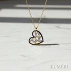 Luméri Bloom | 925 Sterling Silver Heart Pendant Crystal Diamond Style Necklace product photo – LUMÉRI