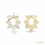 Luméri Aura | 18k Gold Stud Earrings With Cubic Zirconia close-up detail – LUMÉRI