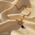 Luméri Aura | Natural Stone Front Lock Chain Necklace Elegant Minimal Jewelry – LUMÉRI luxury jewelry