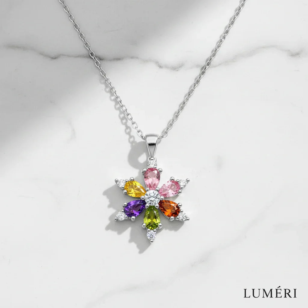 Luméri Essence | 925 Sterling Silver Mixed Necklace Elegant Minimal Silver Jewelry close-up detail – LUMÉRI