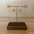 Luméri Bloom | 16k Gold Hoop Earrings With Pink Heart Cubic Zirconia – LUMÉRI luxury jewelry