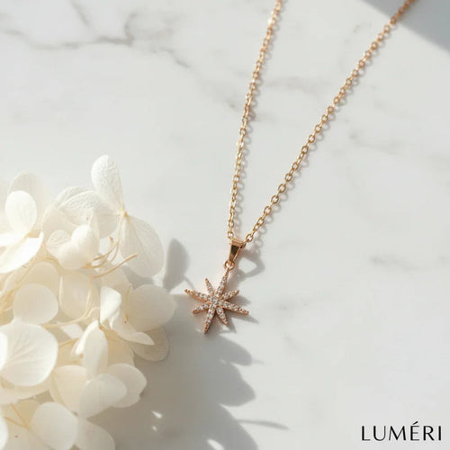 Luméri Bloom | 24 Karat Polaris Star Necklace product photo – LUMÉRI