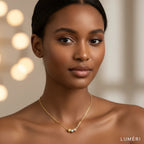 Luméri Essence | Stainless Steel Beaded Necklace For Women close-up detail – LUMÉRI