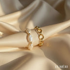 Luméri Aura | Pearl Chain Bracelet Set Adjustable Two Piece Minimalist Jewelry