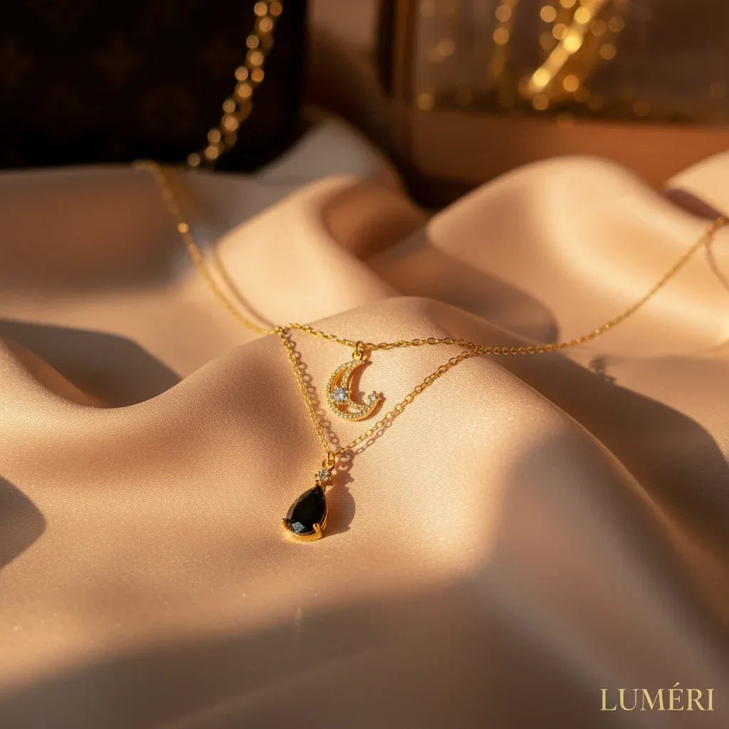 Luméri Bloom | Moon Layered Necklace 18 Karats Gold Plated – LUMÉRI luxury jewelry