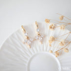 Luméri Bloom | 24 Karats Cubic Zirconia Flower Petals Hook Earrings product photo – LUMÉRI