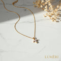 Luméri Bloom | 24 Karats Cz Dainty Flower Petals Pendant Necklace product photo – LUMÉRI