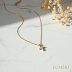 Luméri Bloom | 24 Karats Cz Dainty Flower Petals Pendant Necklace product photo – LUMÉRI