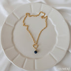 Luméri Aura | Natural Stone Front Lock Chain Necklace Elegant Minimal Jewelry – LUMÉRI luxury jewelry