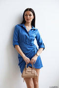 Luméri Muse | Indigo Tie Front Shirt Dress 1 – LUMÉRI