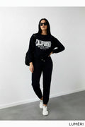 Luméri Leisure | Womens Tracksuit Set With An Application Navy Blue 1 – LUMÉRI