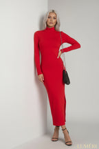 Luméri Muse | Smooth Long Sleeved Turtleneck Dress Red 1 – LUMÉRI