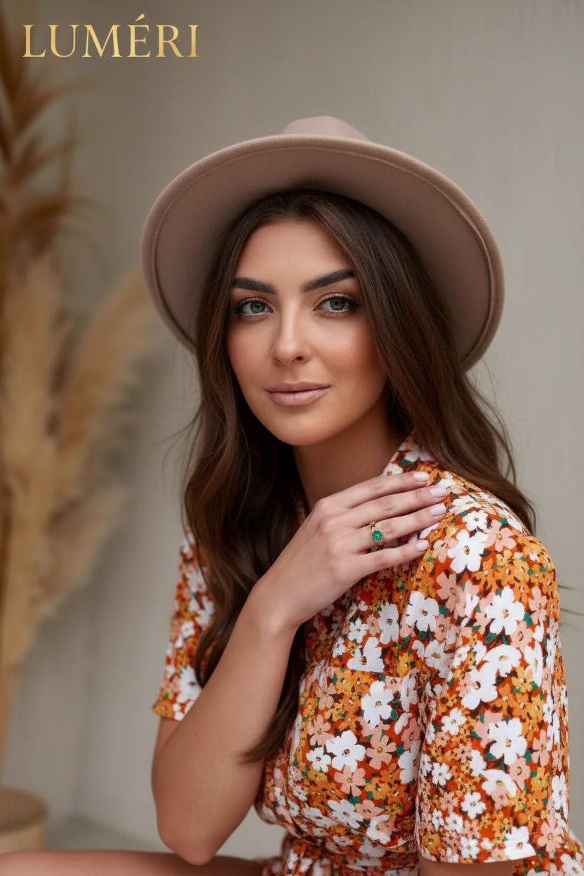 Luméri Studio | Summer Floral Jumpsuit With Collar Orange And Cream 4 – LUMÉRI
