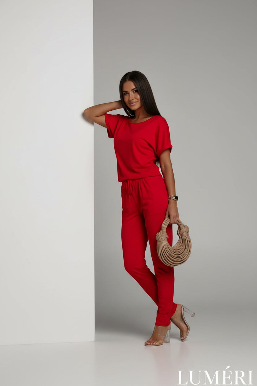 Luméri Studio | Red Jumpsuit With Bow 4 – LUMÉRI luxury jewelry