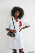 Luméri Muse | White Embroidered Shirt Dress 1 photo – LUMÉRI