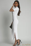 Luméri Muse | Turtleneck Midi Pencil Dress White 1 – LUMÉRI